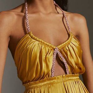 Gold colorblock maxi dress